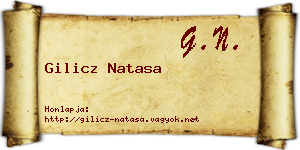 Gilicz Natasa névjegykártya